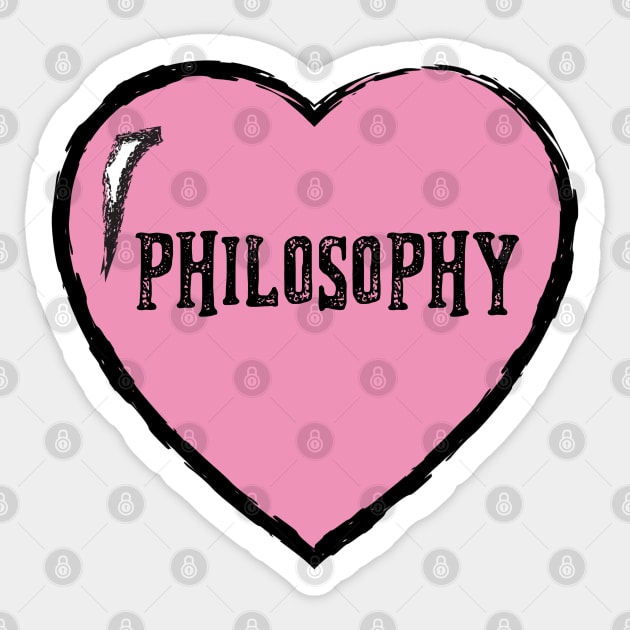 Philosophy Text in Pink Heart Sticker by Inspire Enclave